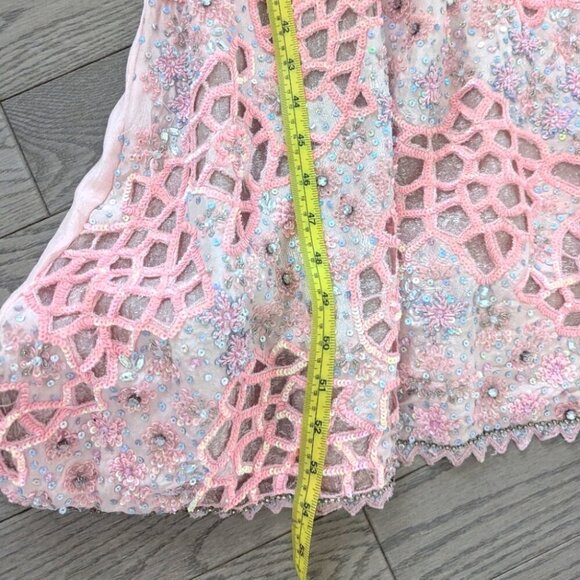 Pink Cutwork Embellished Women's Indian inspired Dress - M Excellent Condition - Picture 5 of 5